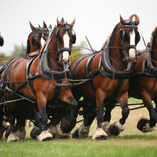 Experience the incredible pulling power and teamwork of strong horse breeds.