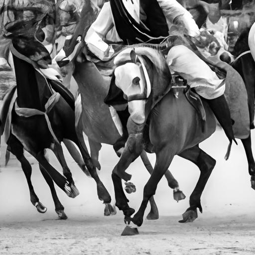 Captivating moments captured during a horse fighting sport event