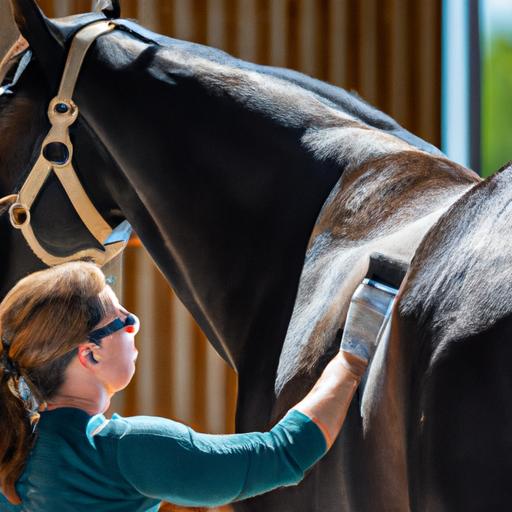 Meticulous grooming by a skilled horse care technician.