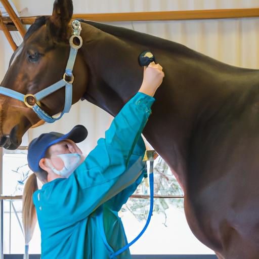 Veterinarian conducting a thorough examination to determine the cause of head tossing
