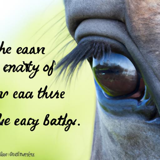 The window to a horse's soul reflects the importance of their well-being.