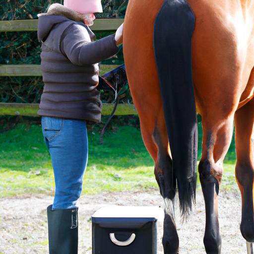 A horse owner bonding with their horse while using the top-notch horse grooming kit in the UK.