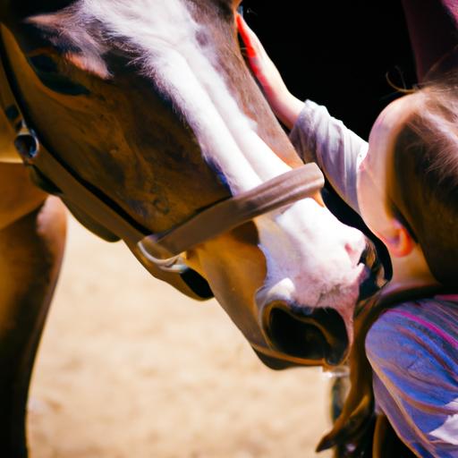 Unconditional love and trust between a horse and a child.
