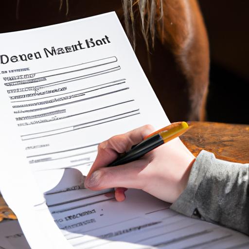 Responsible horse owner ensuring accurate information in the health declaration form