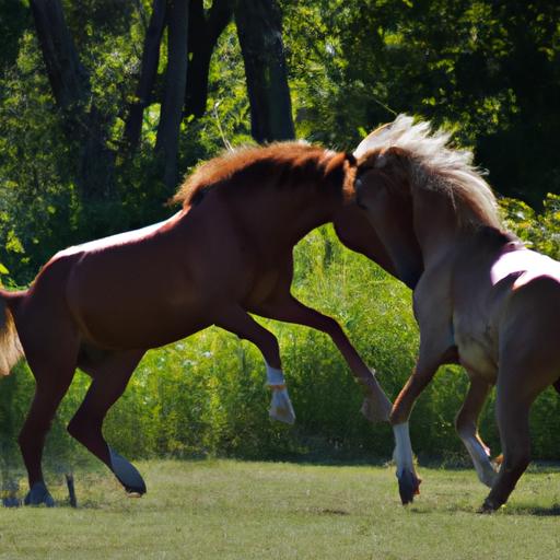 Witness the intensity: horses undergoing aggressive behavior changes.