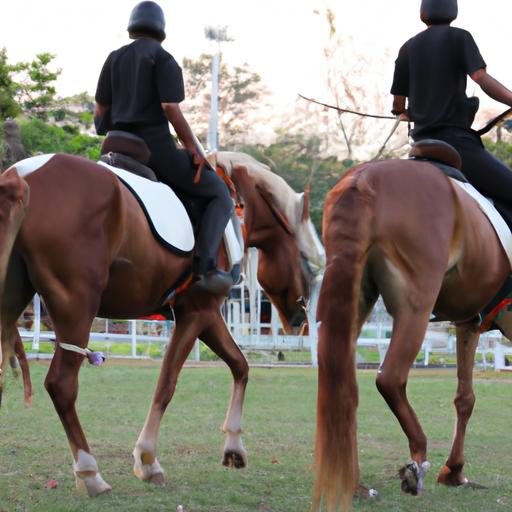 A mounted police horse showcasing its obedience and control during training