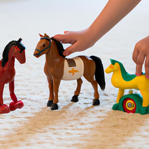 Engaging educational play with Playmobil horse grooming sets teaches children about horse care.