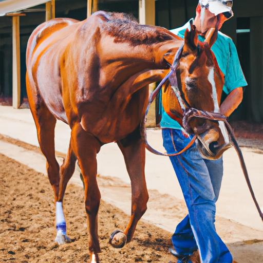 Dedicated trainer nurturing the potential of a majestic thoroughbred