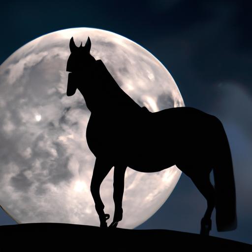 The captivating bond between horses and the full moon.