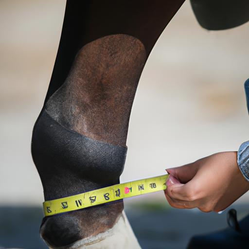 Accurate measurement of the horse's leg is essential for selecting the right size of sport boot.
