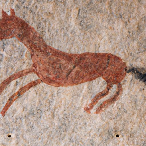 A captivating depiction of Mongolian horse breeds in ancient cave art.