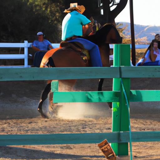 The thrilling action of cutting captivates the audience at the ranch horse competition.