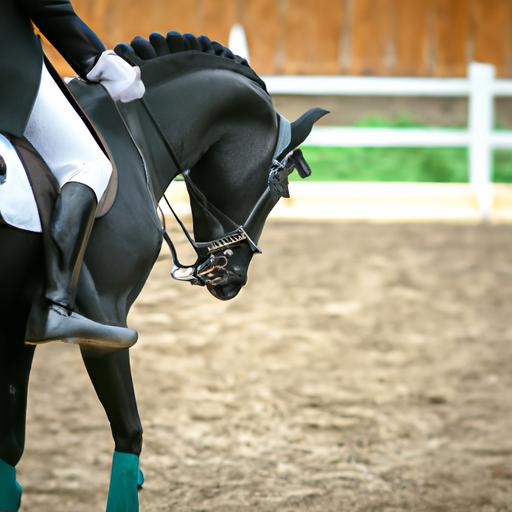 The harmonious partnership between a Polish horse breed and its rider, displayed through their flawless execution of a dressage routine.