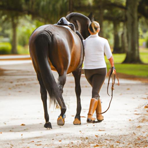 A professional horse trainer in Ocala, FL demonstrating exquisite dressage training.