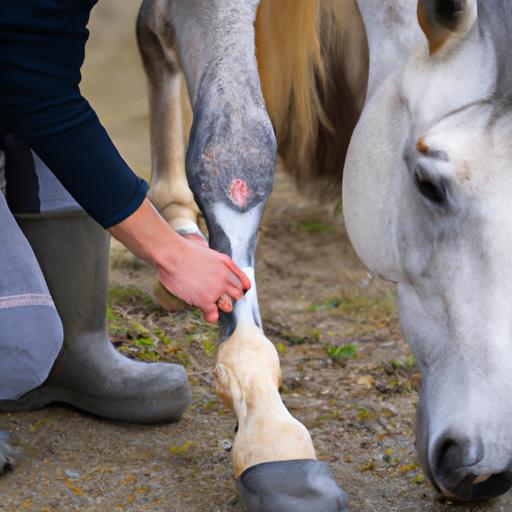 Promoting Healing with Povidone Iodine - A horse owner taking proactive measures to address their horse's wound.