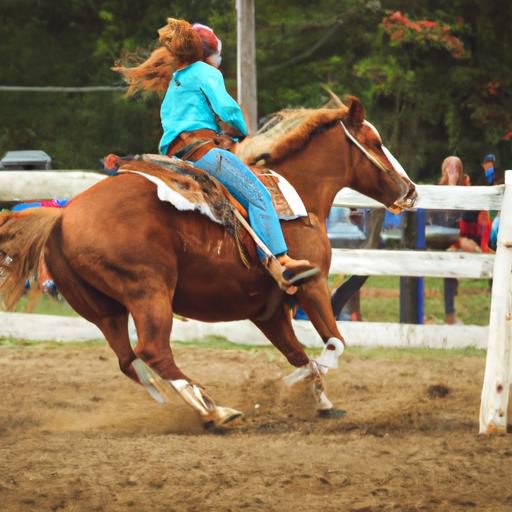 A rider expertly maneuvering their horse through a challenging obstacle course during a ranch horse competition.