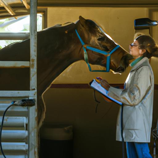 A dedicated researcher examining horse behavior data to gain insights into equine psychology.