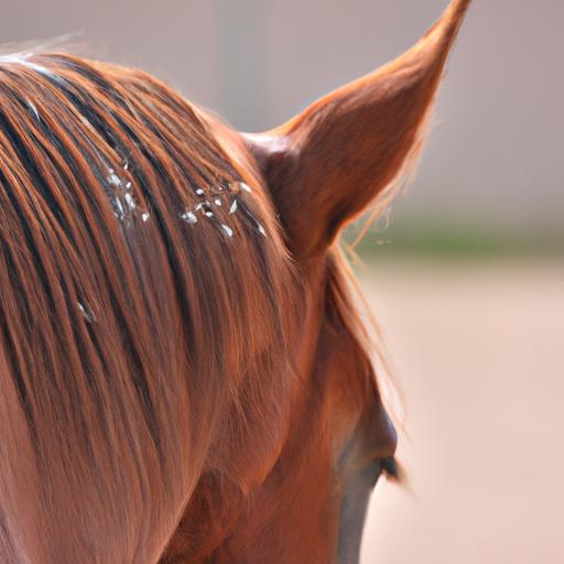 A close-up of a horse's mane with visible signs of rust, illustrating the consequences of neglecting horse health.