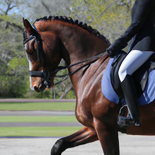 Mastering the art of dressage on bright and sunny training days.