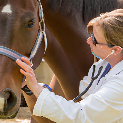 A dedicated veterinarian ensuring the heavenly health of a horse through a comprehensive examination.