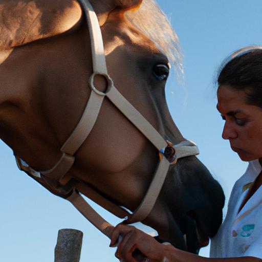 A skilled veterinarian conducting a comprehensive health assessment on a horse.