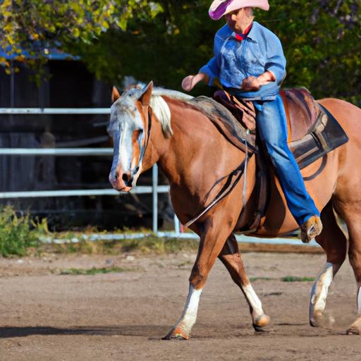 A skilled trainer leading a horse through Western Horse Training exercises at a nearby facility.