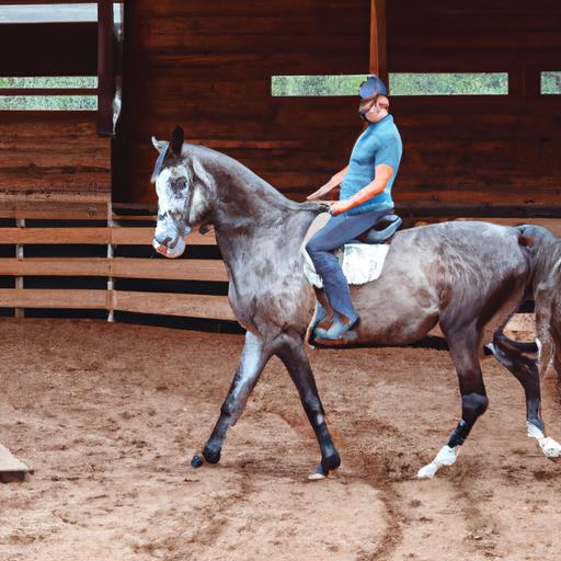A skilled trainer guiding a horse through various exercises in a round pen.