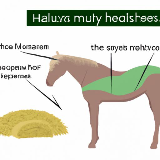 A close-up of a horse's distended abdomen, a common sign of hay belly.