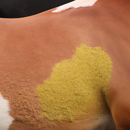 Protein lumps on a horse's belly, indicating potential health issues.