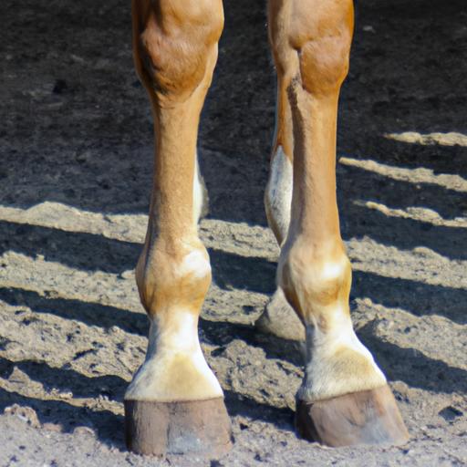 Detailed view of swollen horse's legs - a clear indication of stocking up.