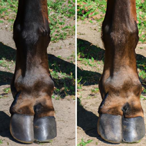 Successful treatment of sheared heels in a horse, with noticeable improvement.