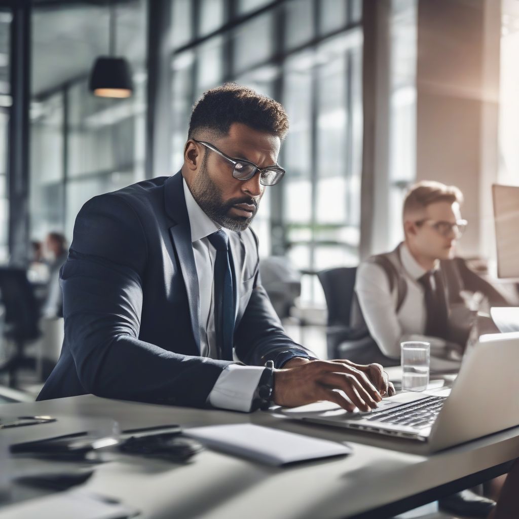 Businessman Using Laptop